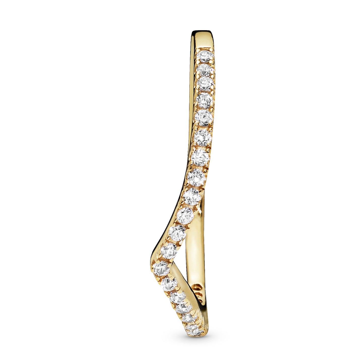 PANDORA Jewelry Sparkling Wishbone Cubic Zirconia Ring in Shine, Size 8.5, With Gift Box