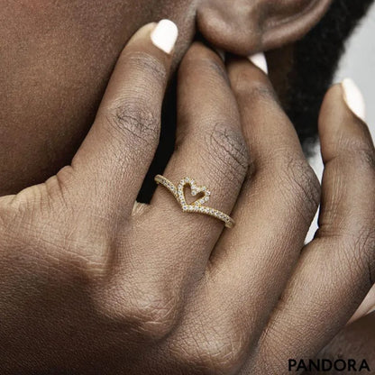 PANDORA Timeless Wish Sparkling Heart Ring, Size 60, With Gift Box