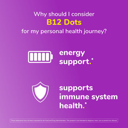 Twinlab B12 Dots - Vegetarian Vitamin B12 Sublingual Natural Energy Pills - for Nerve & Brain Health, Energy Boost & Daily Immune Support - 500mcg, Cherry Flavor 100 Lozenges, 4 Pack