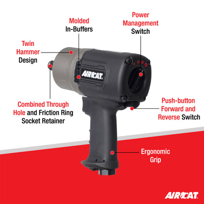 AIRCAT 1770-XL 3/4 Inch Composite Impact Wrench 1600 ft-lbs