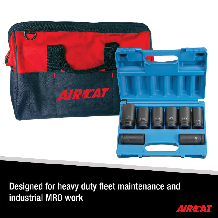AIRCAT 1770-XLK: 3/4-Inch Impact Wrench Kit with Refined Design Twin Hammer 1,600 ft-lbs
