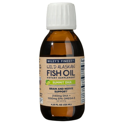 Wiley's Finest Wild Alaskan Fish Oil - Summit DHA Liquid, 2140mg DHA + 460mg EPA Omega-3s, Wild-Caught Alaskan, 25 Servings