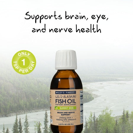 Wiley's Finest Wild Alaskan Fish Oil - Summit DHA Liquid, 2140mg DHA + 460mg EPA Omega-3s, Wild-Caught Alaskan, 25 Servings
