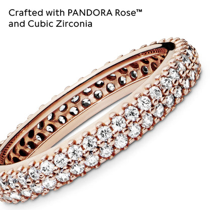 PANDORA Jewelry Inspiration Within Cubic Zirconia Ring in Rose, Size 5, With Gift Box