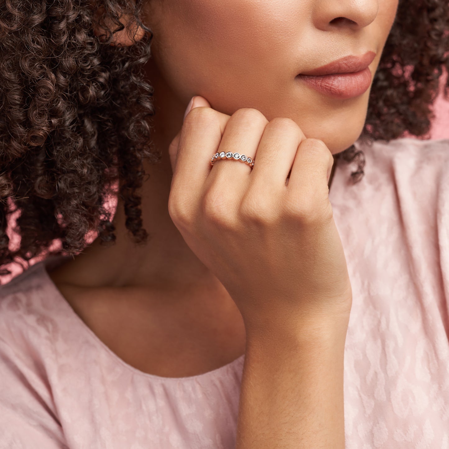 PANDORA Jewelry Alluring Brilliant Cubic Zirconia Ring in Rose, Size 8.5, With Gift Box