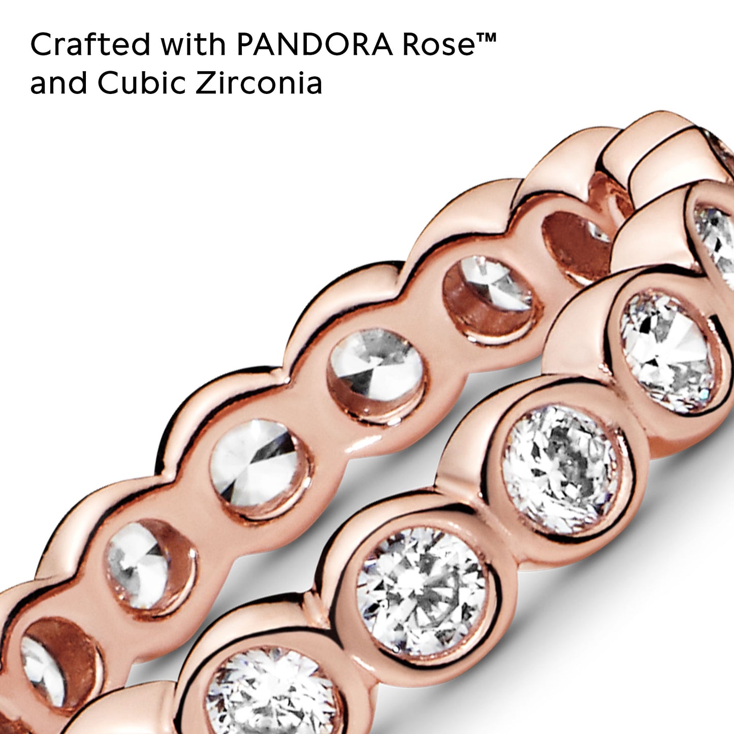 PANDORA Jewelry Alluring Brilliant Cubic Zirconia Ring in Rose, Size 8.5, With Gift Box