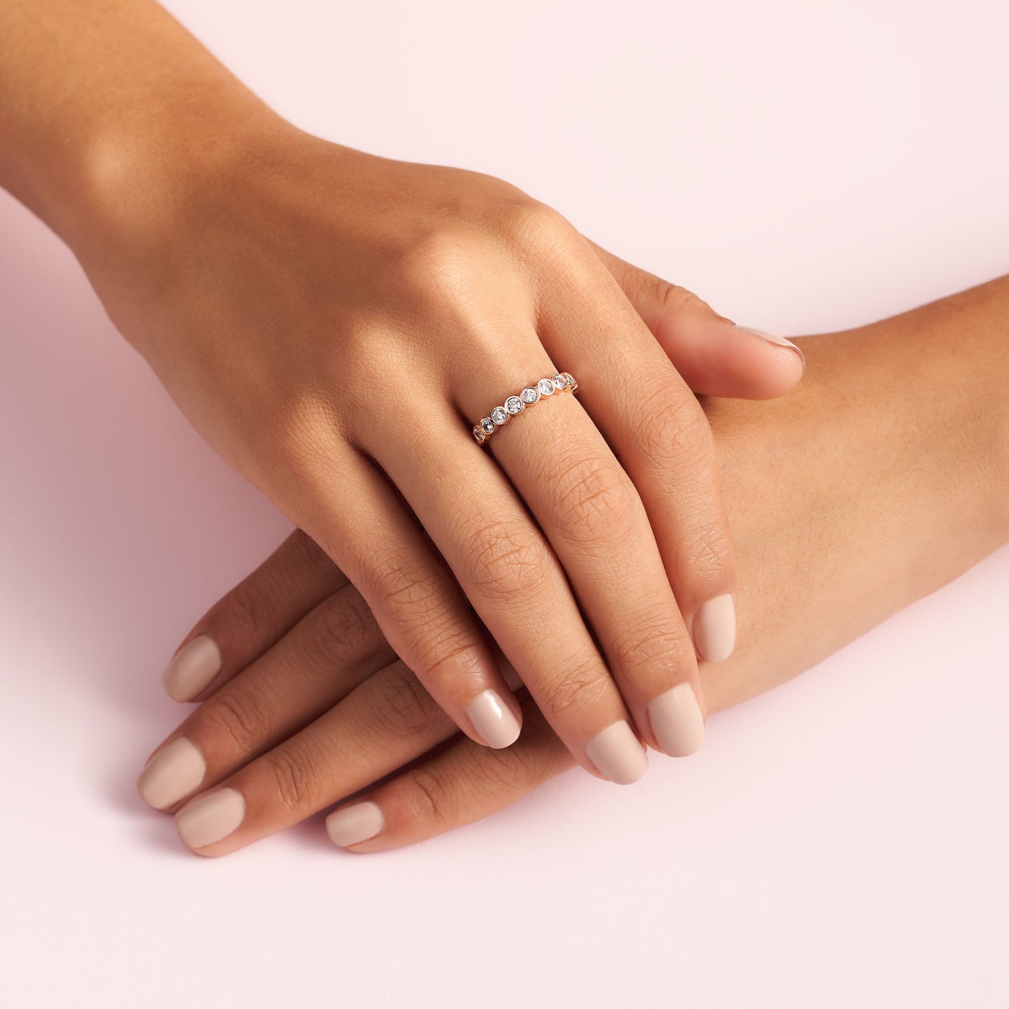 PANDORA Jewelry Alluring Brilliant Cubic Zirconia Ring in Rose, Size 8.5, With Gift Box