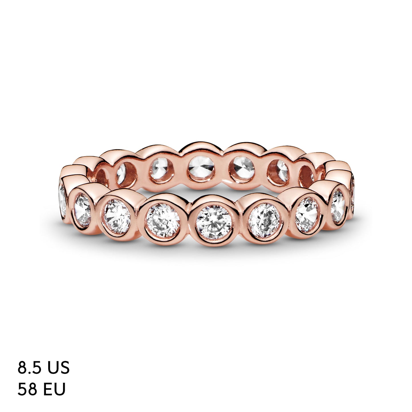 PANDORA Jewelry Alluring Brilliant Cubic Zirconia Ring in Rose, Size 8.5, With Gift Box