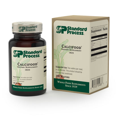 Standard Process Calcifood - Supports Calcium Absorption - Build Bone Strength with Calcium, Phosphorus, Defatted Wheat Germ, Organic Carrot, Date Fruit, Honey, and More - 100 Wafers