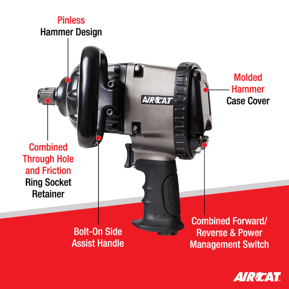 Aircat 1880-P-A-1"" Pistol Grip Impact Wrench