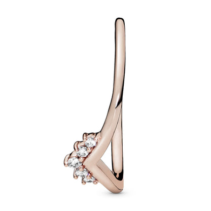 Pandora Jewelry Tiara Wishbone Cubic Zirconia Ring in Pandora Rose, Size 4.5, With Gift Box