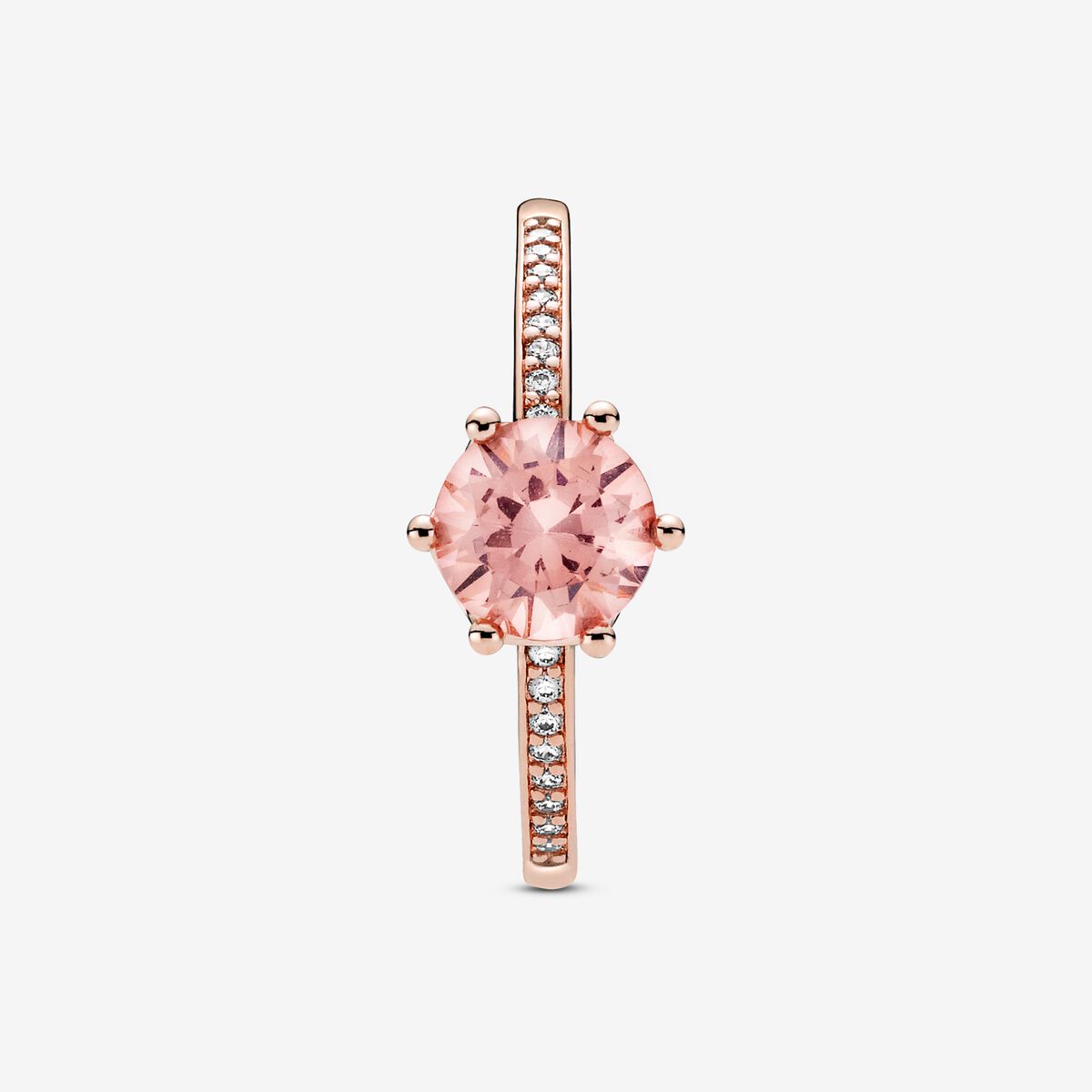 Pandora Pink Sparkling Crown Solitaire Ring, Size 48,with Gift Box