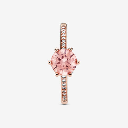 Pandora Pink Sparkling Crown Solitaire Ring, Size 50,with Gift Box