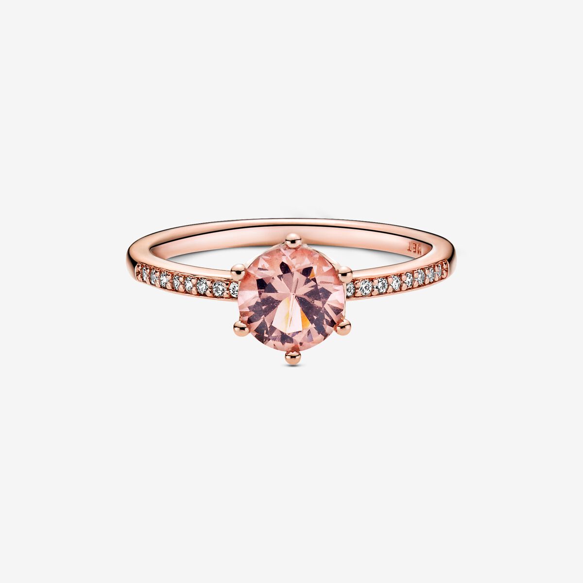 Pandora Pink Sparkling Crown Solitaire Ring, Size 48,with Gift Box