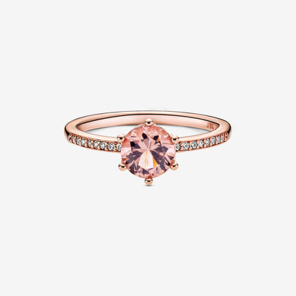 Pandora Pink Sparkling Crown Solitaire Ring, Size 48,with Gift Box