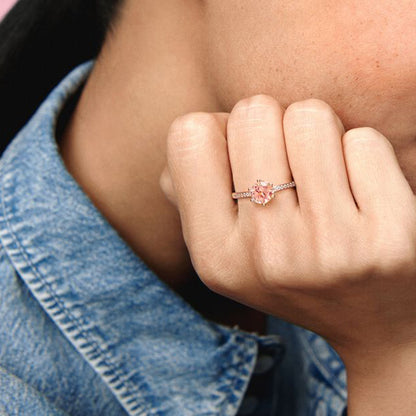 PANDORA Jewelry - Crown Cubic Zirconia and Pink Crystal Ring - Gift for Her Rose - Size 7, With Gift Box