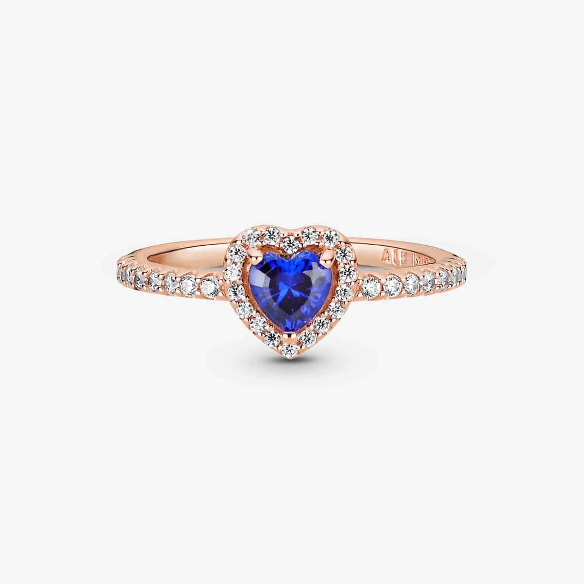 Pandora Sparkling Blue Elevated Heart Ring, Size 50,with Gift Box