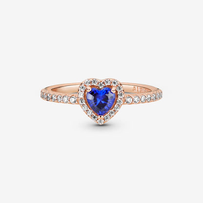 Pandora Sparkling Blue Elevated Heart Ring, Size 56,with Gift Box