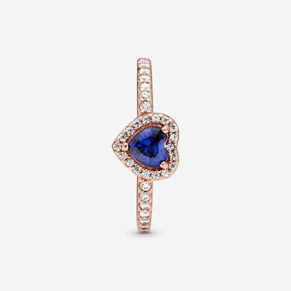 Pandora Sparkling Blue Elevated Heart Ring, Size 52,with Gift Box