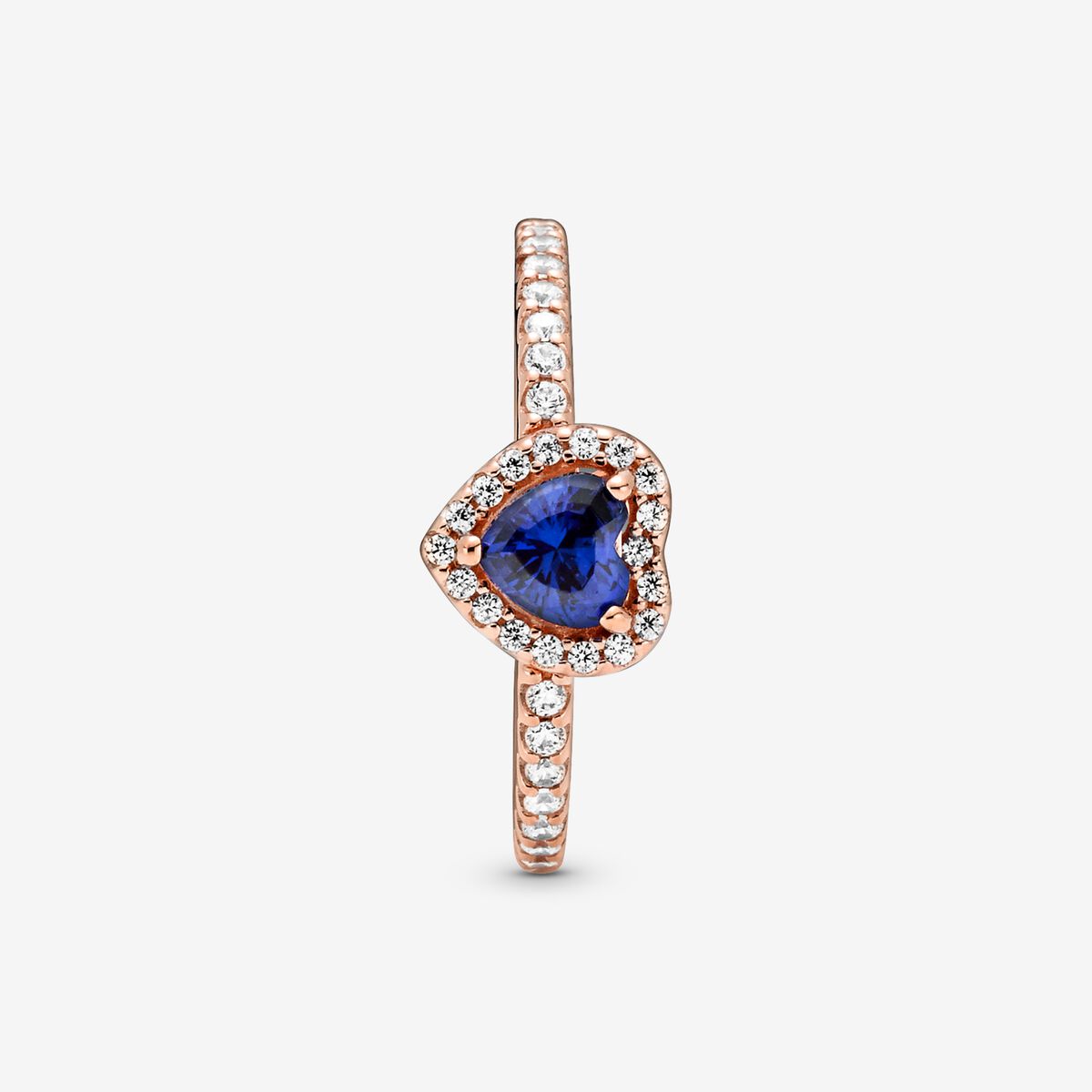Pandora Sparkling Blue Elevated Heart Ring, Size 56,with Gift Box