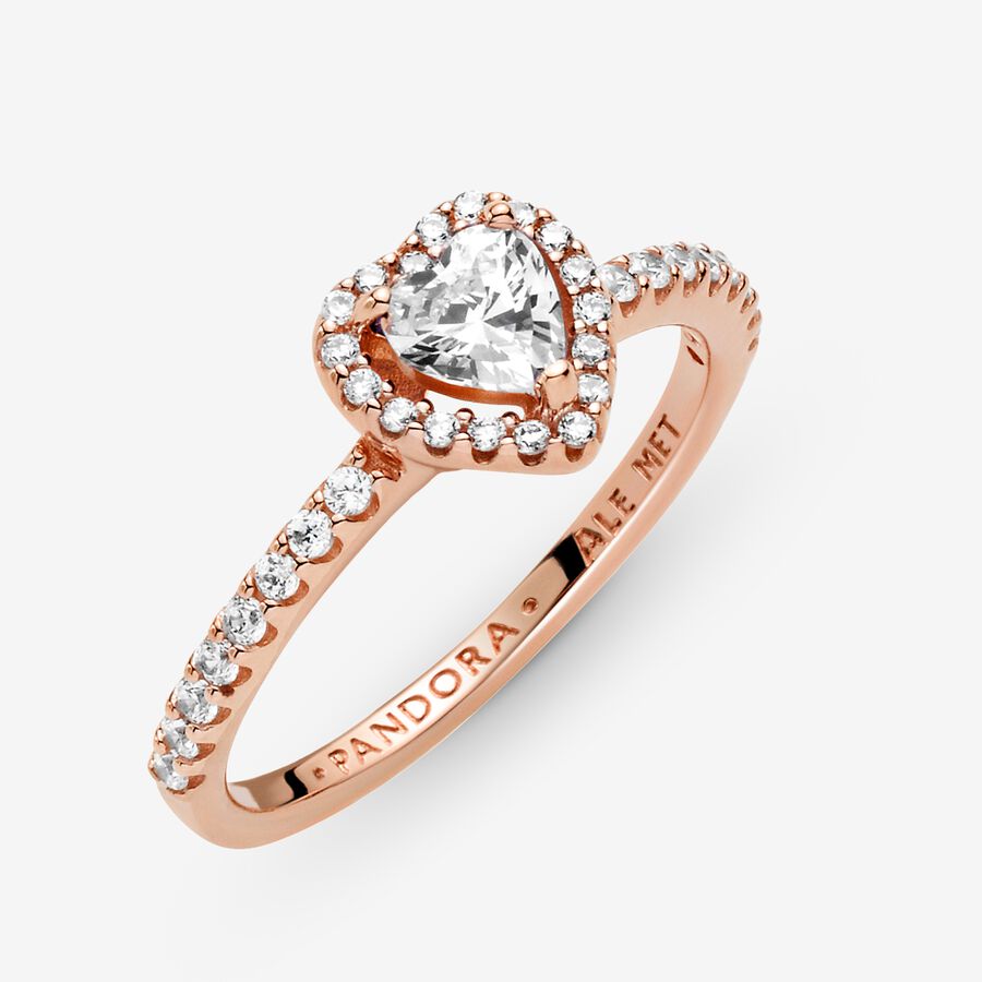 Pandora Sparkling Elevated Heart Ring, Size 52,with Gift Box
