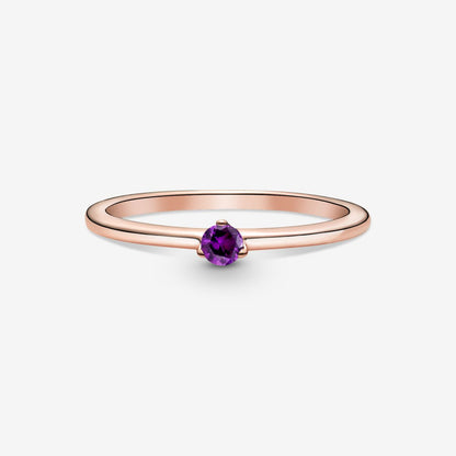 Pandora Rose Ring with Royal Purple Crystal, Size 52