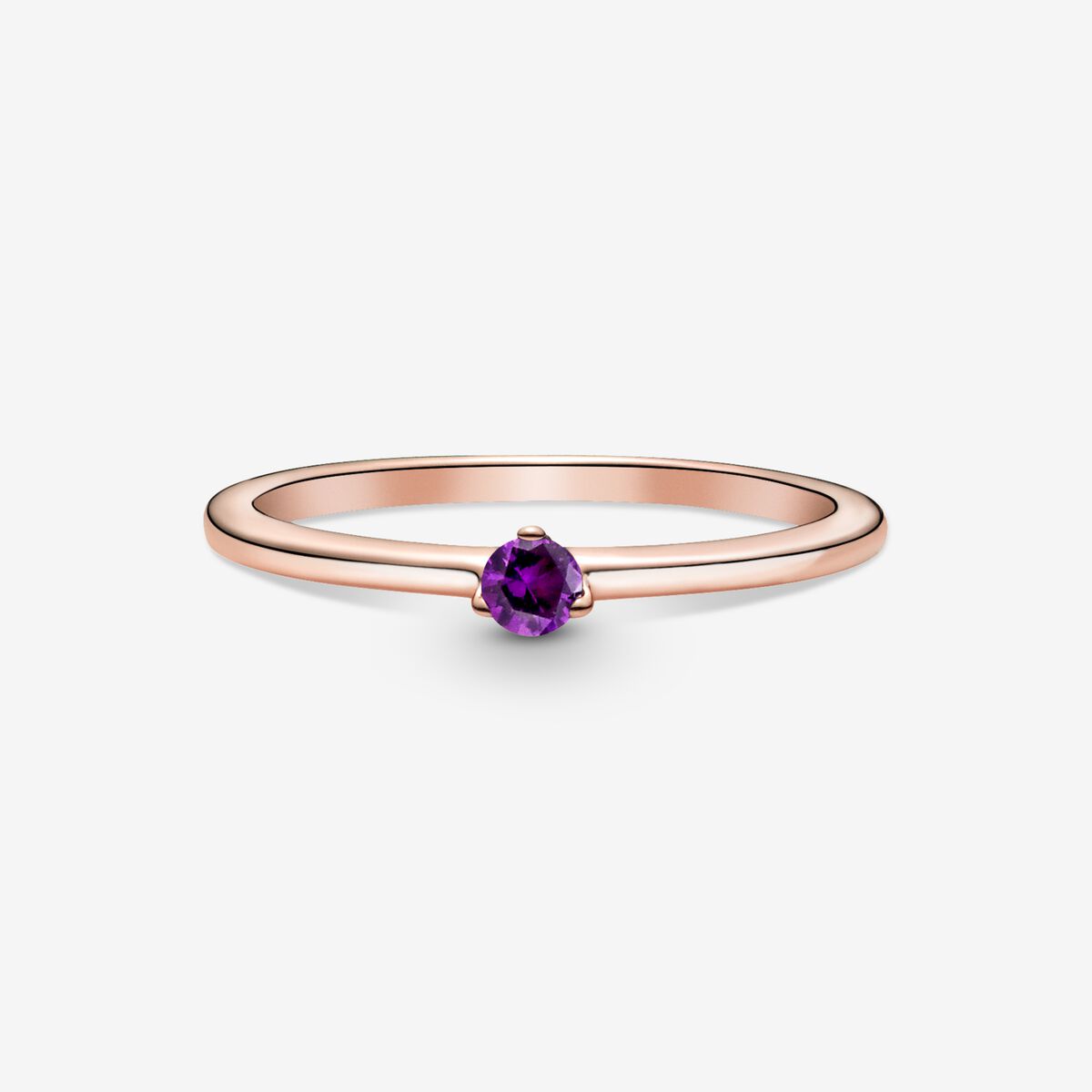 Pandora Rose Ring with Royal Purple Crystal, Size 52