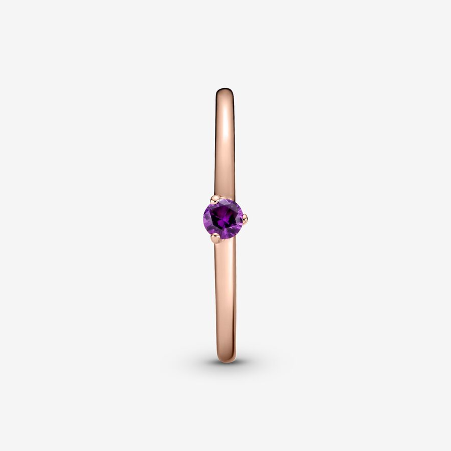 Pandora Rose Ring with Royal Purple Crystal, Size 52