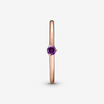 Pandora Rose Ring with Royal Purple Crystal, Size 52