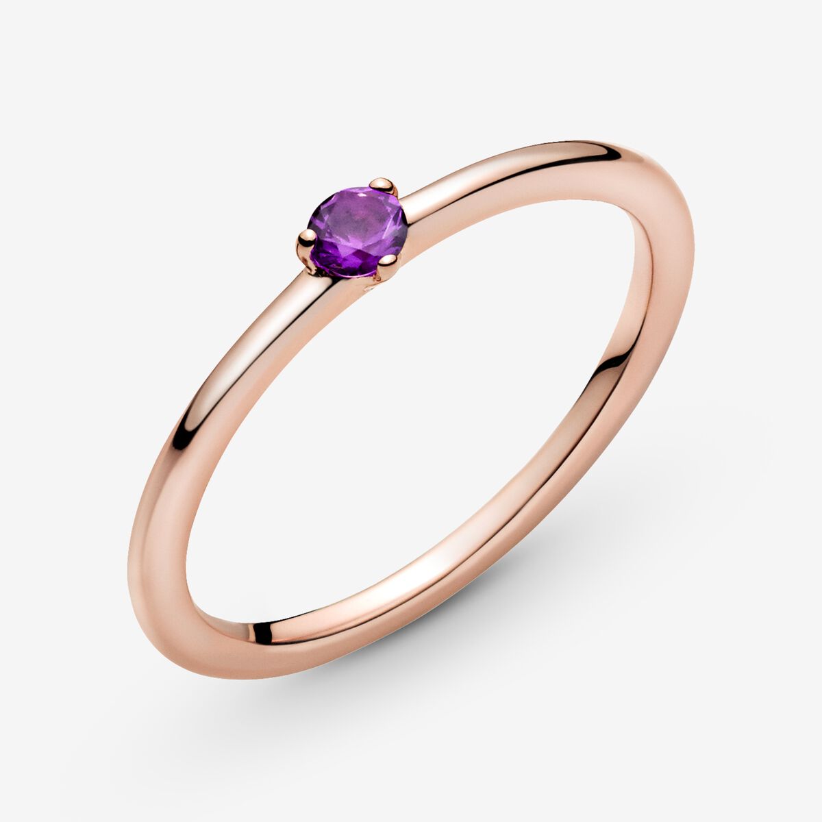 Pandora Rose Ring with Royal Purple Crystal, Size 52