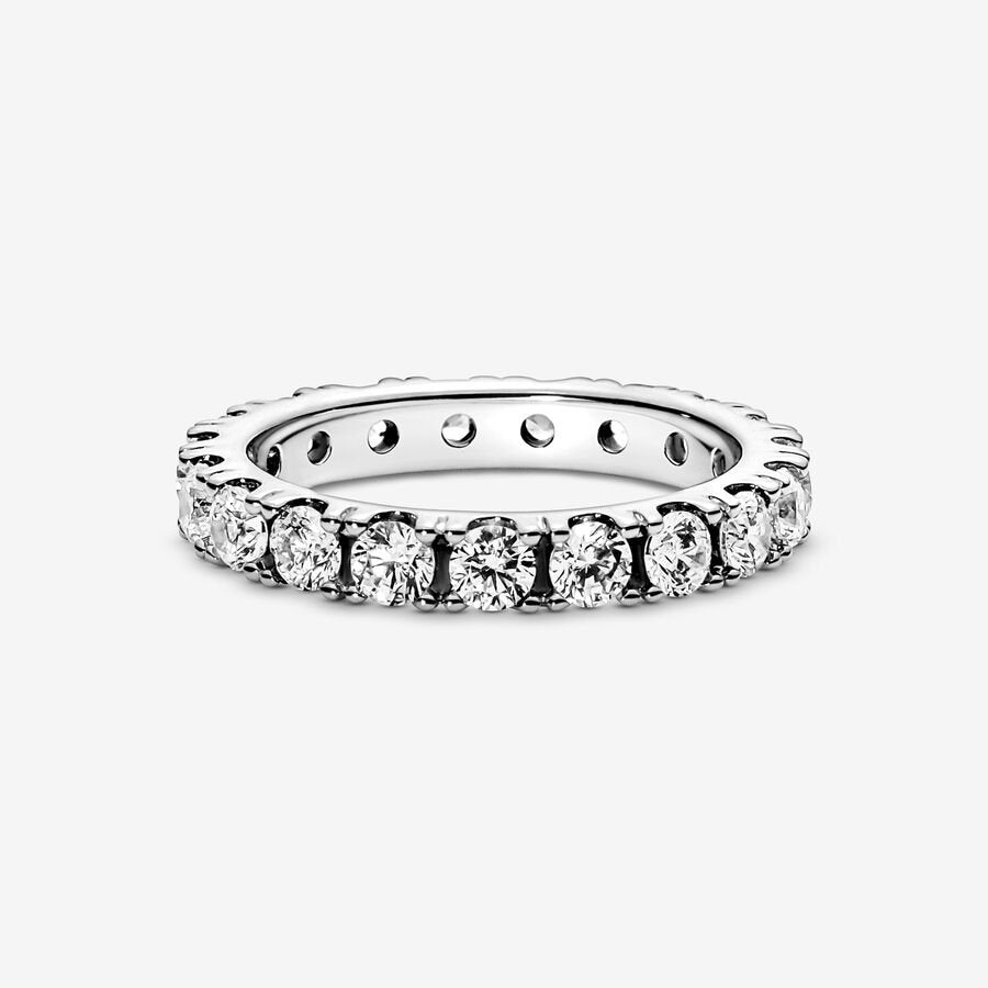 PANDORA Jewelry Sparkling Row Eternity Ring for Women - Sterling Silver with Cubic Zirconia - Size 7, With Gift Box