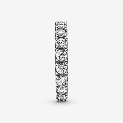 PANDORA Jewelry Sparkling Row Eternity Ring for Women - Sterling Silver with Cubic Zirconia - Size 7, With Gift Box