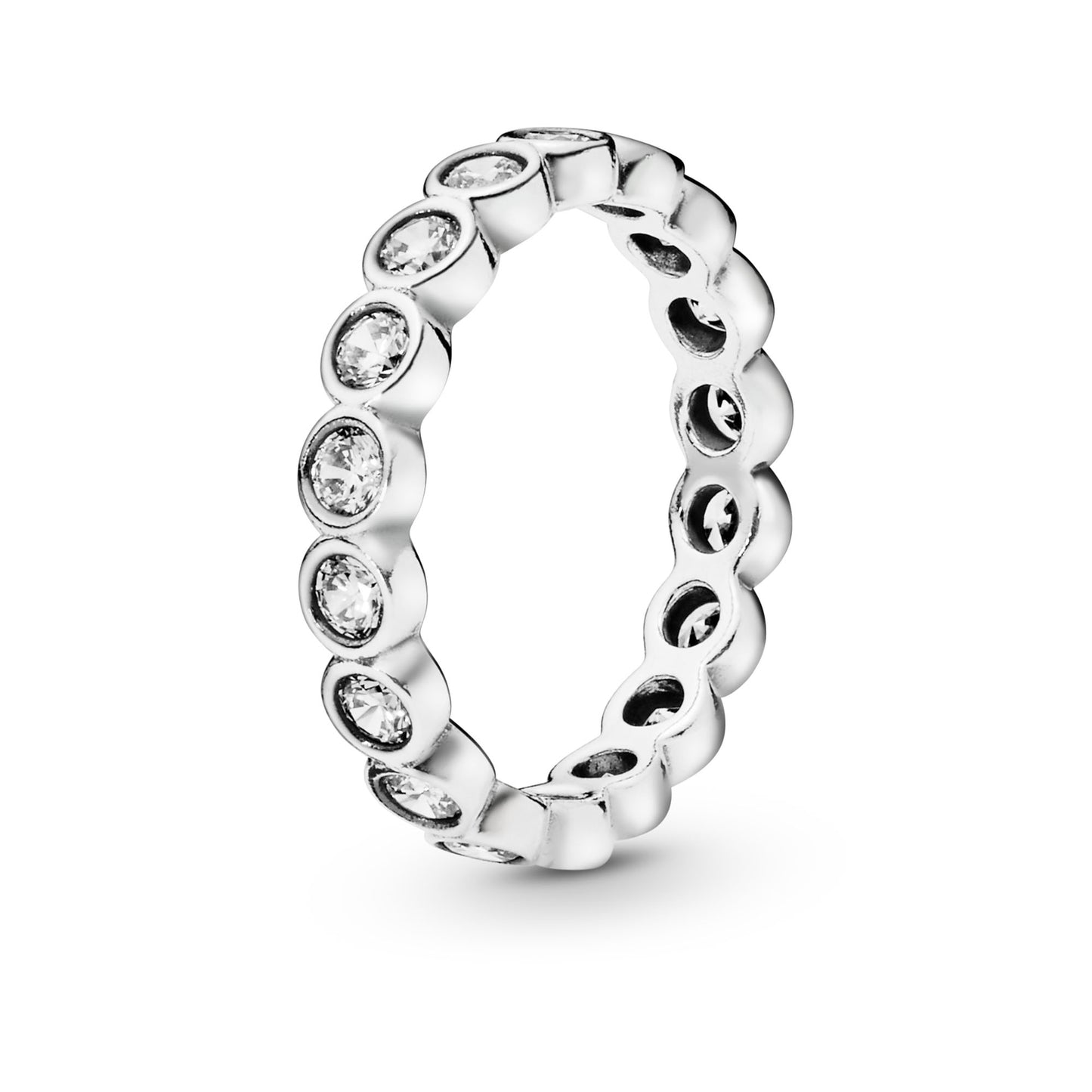PANDORA Jewelry Band of Stones Cubic Zirconia Ring in Sterling Silver, Size 8.5, With Gift Box