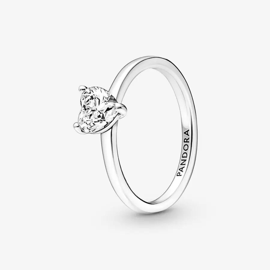PANDORA Sparkling Heart Solitaire Ring, 191165C01-58, With Gift Box