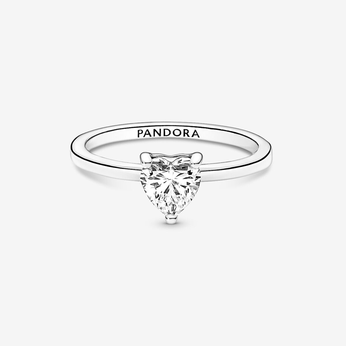 PANDORA Sparkling Heart Solitaire Ring, 191165C01-58, With Gift Box