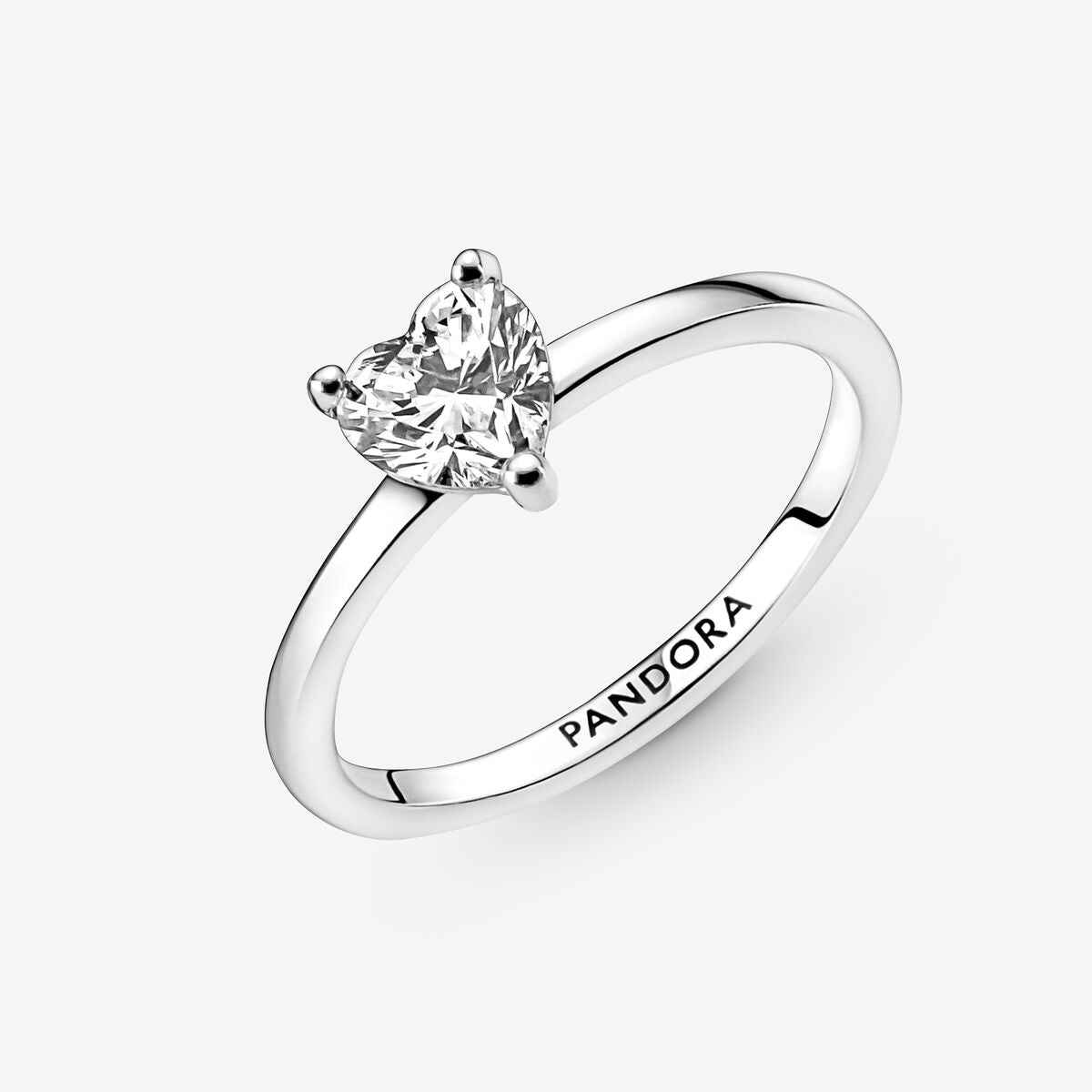 PANDORA Sparkling Heart Solitaire Ring, 191165C01-58, With Gift Box