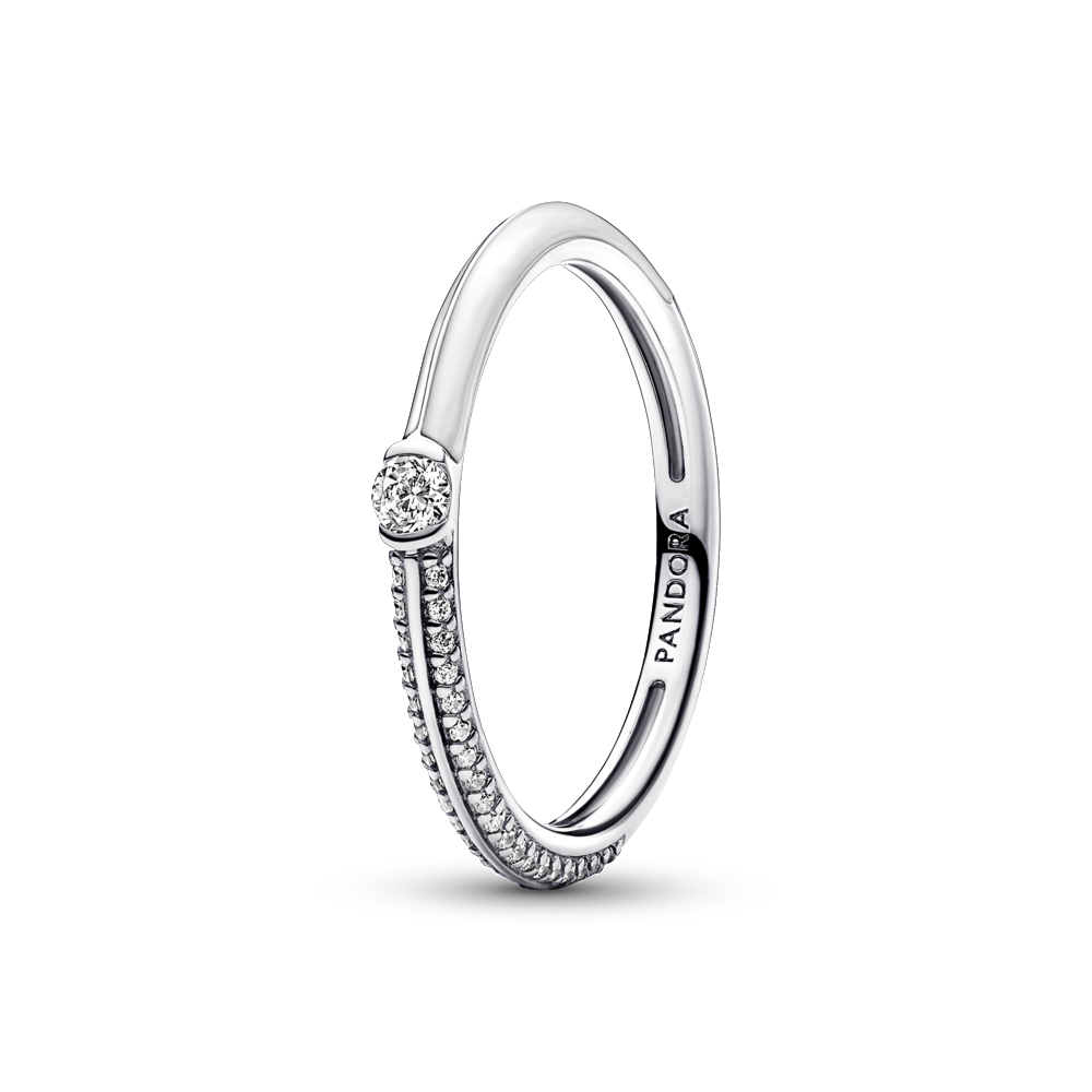 Pandora Pandora ME Pav√© & White Dual Ring, size 52