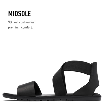 SOREL Women's Ella II Sandals - Black - Size 5