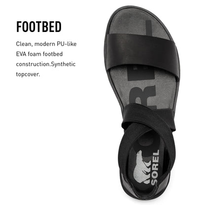 Sorel - Women's - ELLA II SANDAL - Black- Size  6
