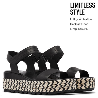 Sorel - Women's - CAMERON FLATFORM SANDAL - Black- Size  12