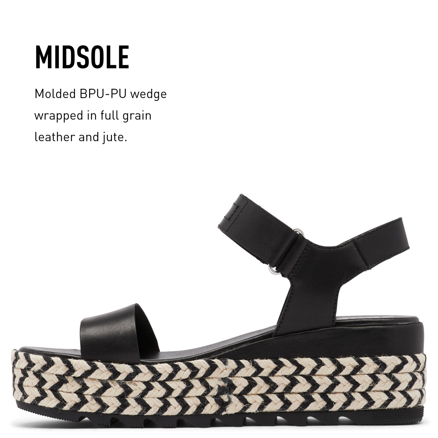 Sorel - Women's - CAMERON FLATFORM SANDAL - Black- Size  12