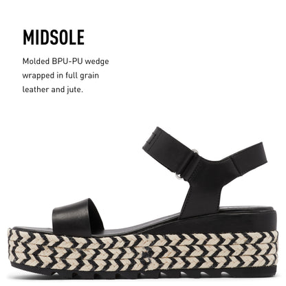 Sorel - Women's - CAMERON FLATFORM SANDAL - Black- Size  12