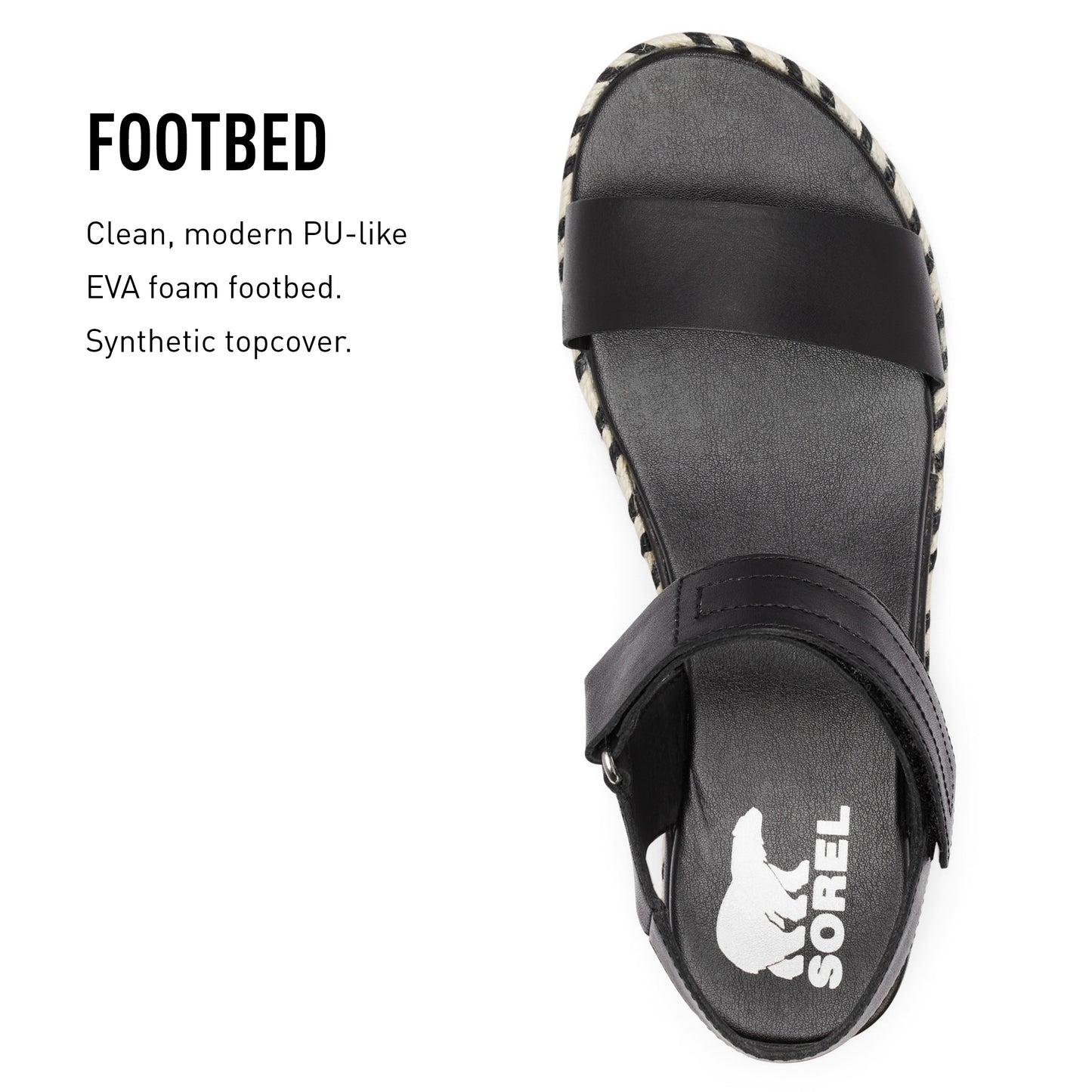 Sorel - Women's - CAMERON FLATFORM SANDAL - Black- Size  12
