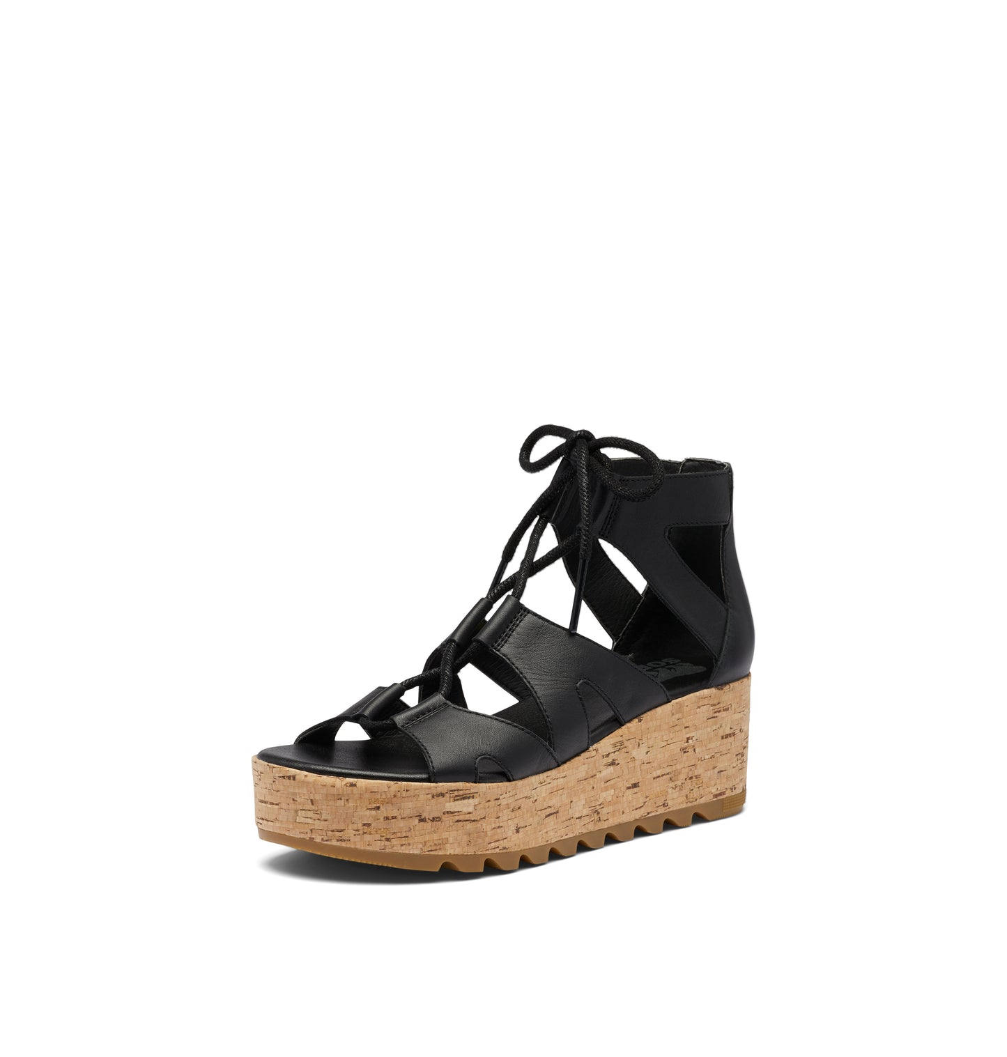 SOREL Women's Cameron Flatform Lace Sandals - Black - Size 7.5