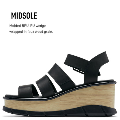 SOREL Women's Joanie III Ankle Strap Sandals - Black, Black - Size 9