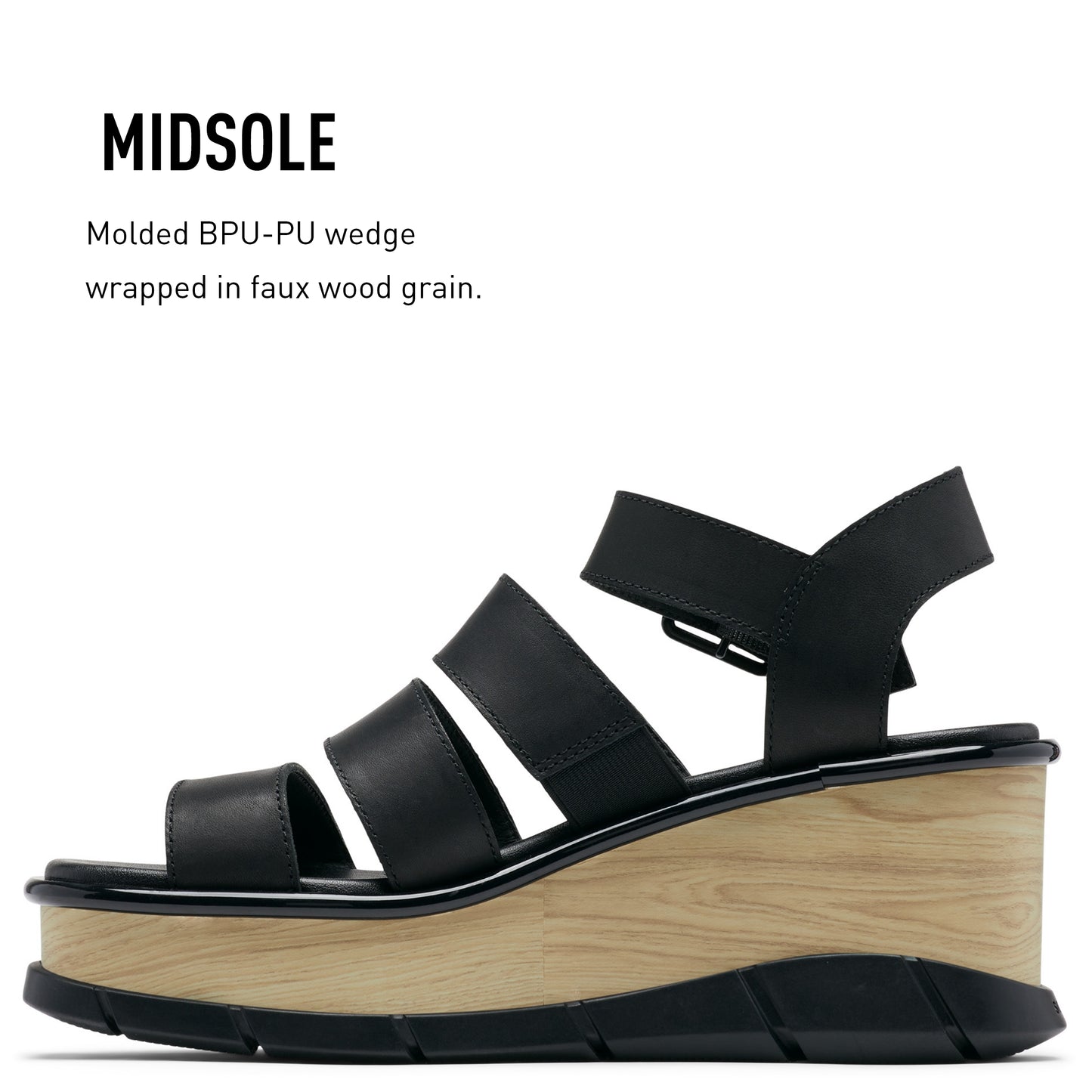 SOREL Women's Joanie III Ankle Strap Sandals - Black, Black - Size 7.5