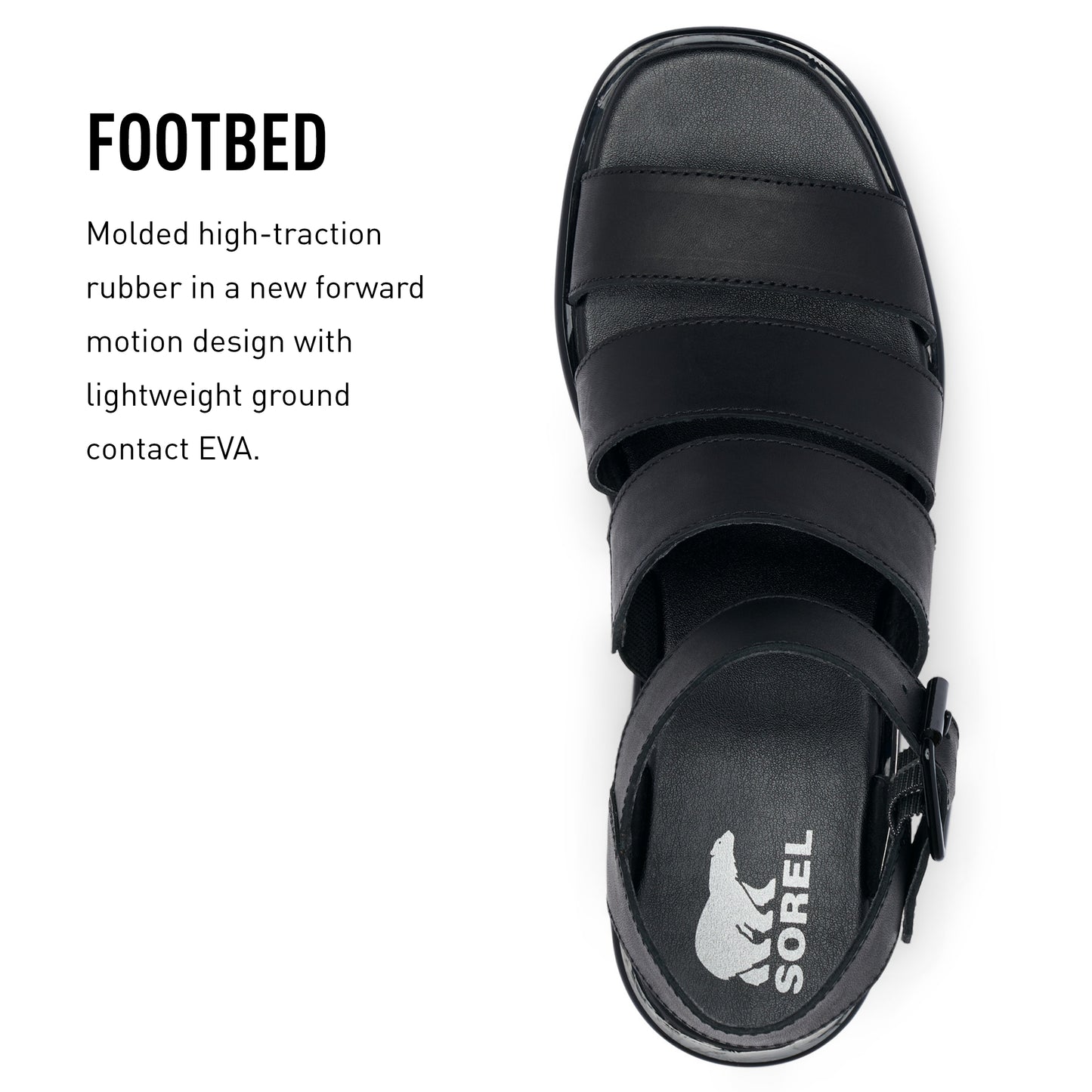 SOREL Women's Joanie III Ankle Strap Sandals - Black, Black - Size 11