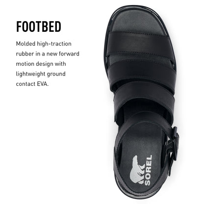 SOREL Women's Joanie III Ankle Strap Sandals - Black, Black - Size 11