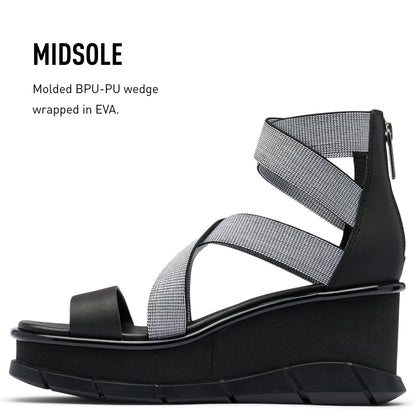 SOREL Women's Joanie III Sport Strap Sandals - Black, White - Size 7.5