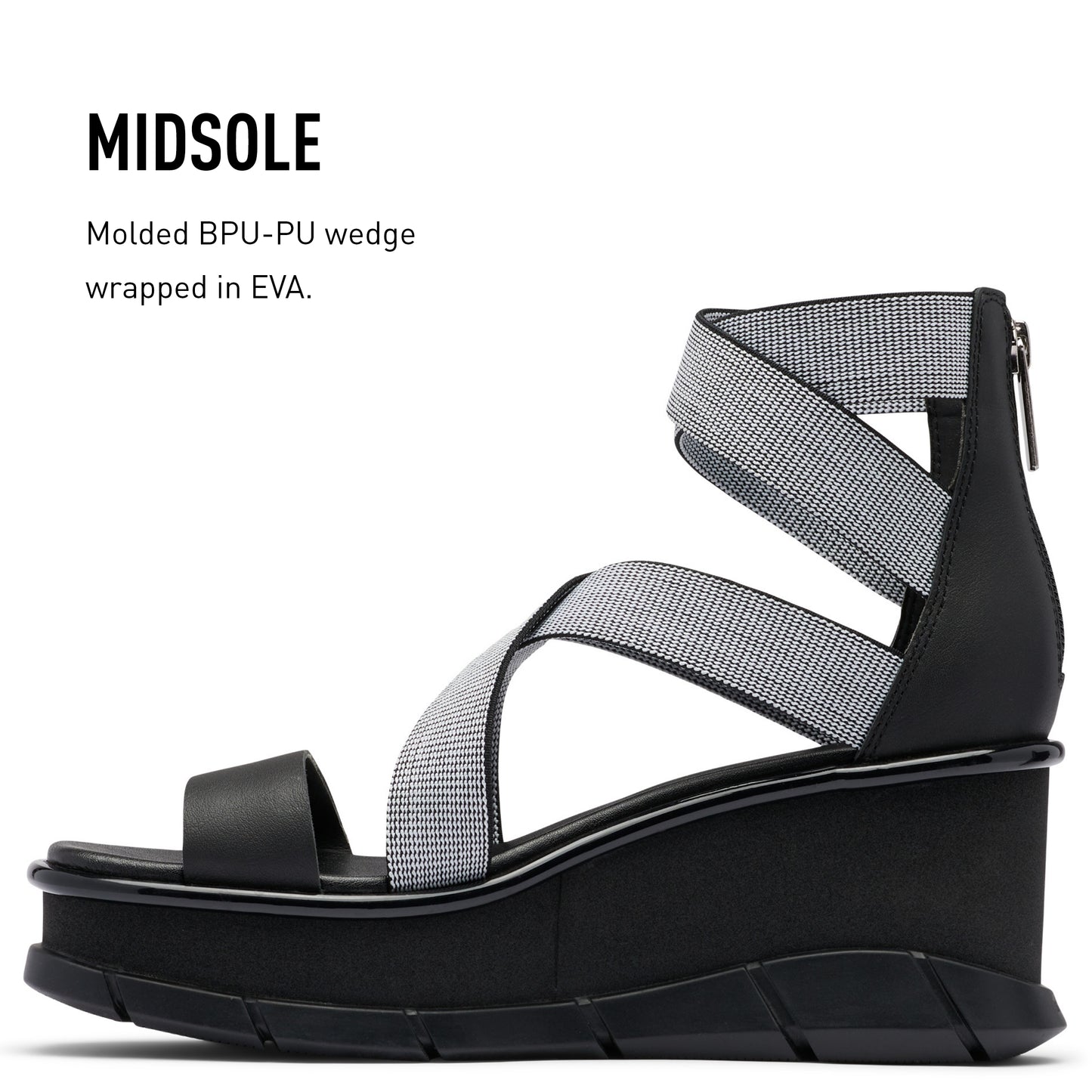 SOREL Women's Joanie III Sport Strap Sandals - Black, White - Size 7.5